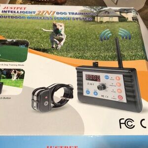 Justpet Wireless Fence and Training Collar 2 in 1 for 2 Dogs